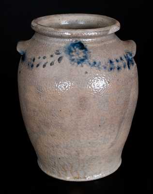 Stoneware Jar w/ Slip-trailed Floral Decoration attrib. Wm. Morgan, possibly w/ Thomas Amoss