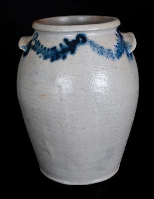 Stoneware Jar with Slip-Trailed Floral Decoration, Baltimore, circa 1820