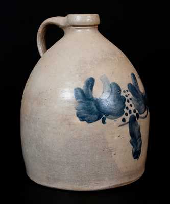 F. J. CAIRE / Huntington / L.I. Stoneware Jug with Elaborate Floral Decoration