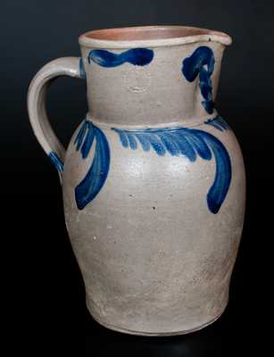 Strasburg, VA Stoneware Pitcher with Cobalt Swag Decoration