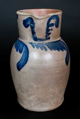 Strasburg, VA Stoneware Pitcher with Cobalt Swag Decoration