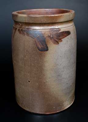 Unusual SOLOMON BELL / STRASBURG / VA 1877 Stoneware Crock w/ Incised and Manganese Dates