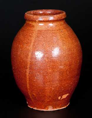 Small-Sized Glazed Redware Jar, Maine origin, second quarter 19th century