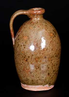 Diminutive Glazed Redware Jug, Maine origin, second quarter 19th century
