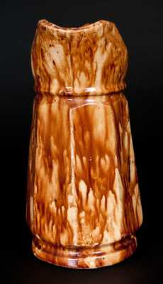 Extremely Rare O. V. LEWIS / GREENWICH Rockingham Ware Pitcher, Greenwich, NY