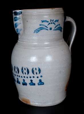 Scarce Stoneware Pitcher with Stenciled Decoration, attrib. A. P. Donaghho, Parkersburg, WV