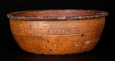 Rare Redware Bowl Signed 