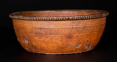 Rare Redware Bowl Signed