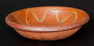 Slip-Decorated Redware Bowl Dated 