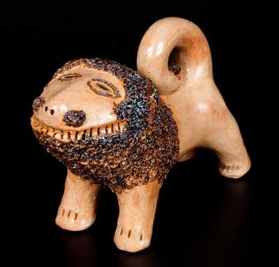 Fine Contemporary Solomon Bell Style Redware Lion by Billy Ray Hussey