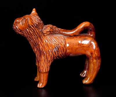 Hand-Modeled Pennsylvania Redware Lion Figure, c1850-80