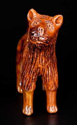 Hand-Modeled Pennsylvania Redware Lion Figure, c1850-80