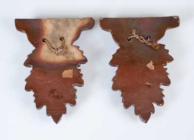 Unusual Pair of Stoneware Wall Sconces, English or Midwestern U.S., late 19th century