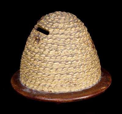 Cold-Painted Redware Bank in the Form of a Bee Skep