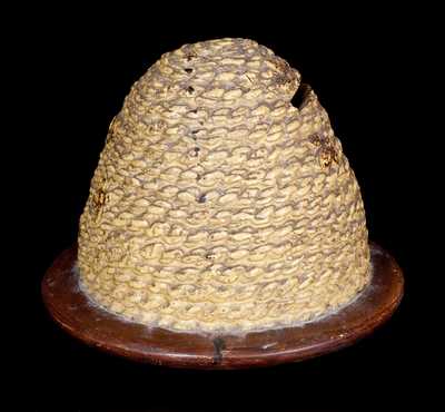 Cold-Painted Redware Bank in the Form of a Bee Skep