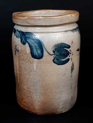 JOHN BELL / WAYNESBORO Stoneware Jar w/ Vibrant Tulip Decoration and Crosses