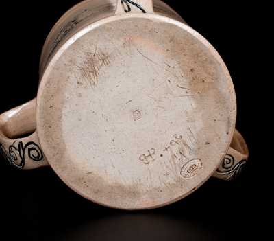 Doulton Lambeth Stoneware Loving Cup w/ Incised Dogs by Hannah Barlow, London, England, 1873