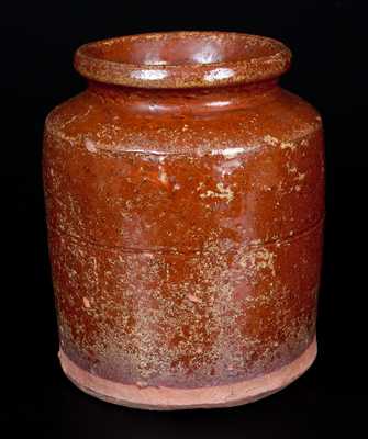 Small Redware Jar Inscribed 