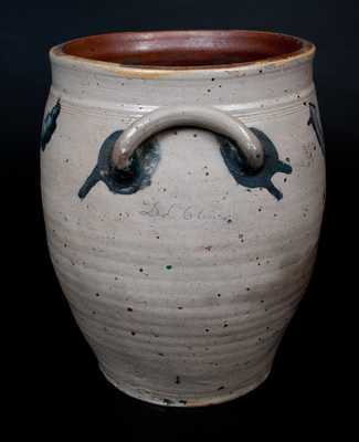 Very Rare "D. L. Clawson" Early Stoneware Jar, New York City or New Jersey