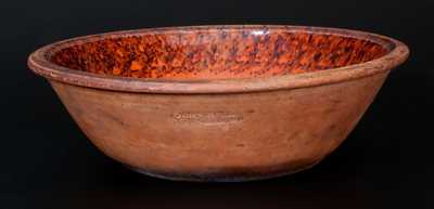 JOHN BELL / WAYNESBORO Redware Bowl with Manganese Sponged Interior