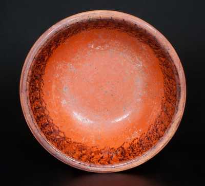 JOHN BELL / WAYNESBORO Redware Bowl with Manganese Sponged Interior