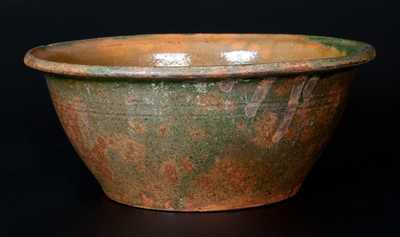 Rare Copper-Glazed Redware Colander, probably New England, first half 19th century