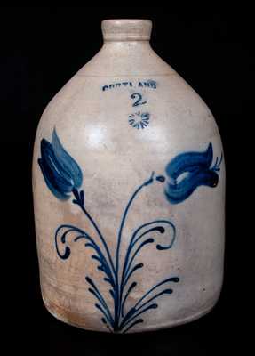 CORTLAND (NY) Stoneware Jug with Floral Decoration