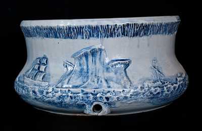 Rare attrib. Robinson Clay Works Large-Sized Stoneware Basin or Foot Bath w/ Polar Bear Scene