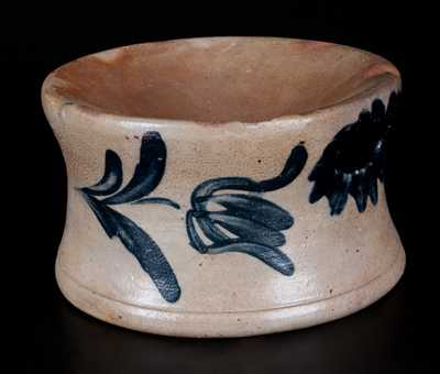 Remmey, Philadelphia, Stoneware Spittoon with Cobalt Floral Decoration