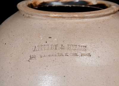 Lot of Two: Stoneware Snuff Jars, APPLEBY & HELME. 133 WATER ST. E. COR. PINE