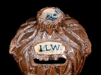 Stoneware Stump Birth Bank w/ Bird s Nest Finial,