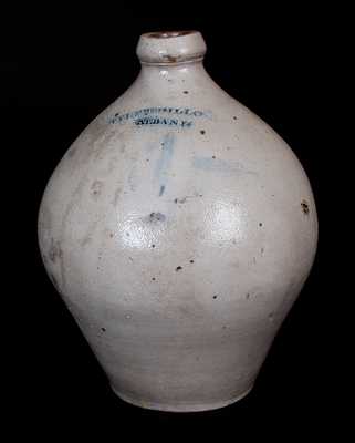 TYLER & DILLON / ALBANY, New York Stoneware Jug, circa 1825-34