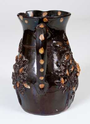 Exceptional Stoneware Pitcher w/ Elaborate Applied Trees and Grape Vines, probably Ohio