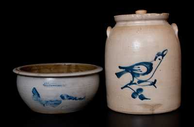 Lot of Two: WILLIAMSPORT, PA Bowl and Flemington, NJ Bird Crock