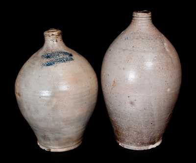 Lot of Two: Hartford, CT Ovoid Stoneware Jugs Marked D. GOODALE and GOODWIN & WEBSTER