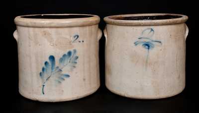 Lot of Two: 2 Gal. Stoneware Crocks incl. J. FISHER / LYONS, N.Y. Example