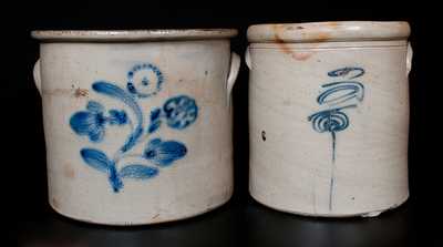 Lot of Two: Stoneware Crocks incl. N. CLARK JR. / ATHENS, NY Example