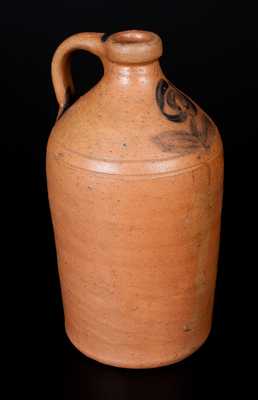 Unusual Quart Stoneware Jug w/ Floral Decoration, probably Ohio River Valley