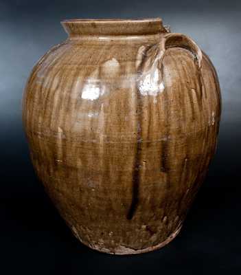 Monumental 10 Gal. Stoneware Jar with Dramatic Alkaline Glaze, possibly W. F. Hahn, Trenton, SC