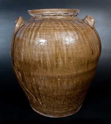 Monumental 10 Gal. Stoneware Jar with Dramatic Alkaline Glaze, possibly W. F. Hahn, Trenton, SC