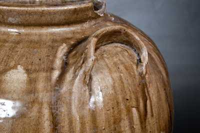 Monumental 10 Gal. Stoneware Jar with Dramatic Alkaline Glaze, possibly W. F. Hahn, Trenton, SC