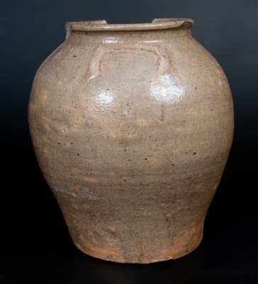 Alkaline-Glazed Stoneware Jar with Two Slash Marks att. Slave Potter Dave Drake, Edgefield, SC