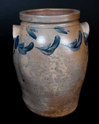 Two-Gallon Ovoid Baltimore Stoneware Jar with Cobalt Decoration