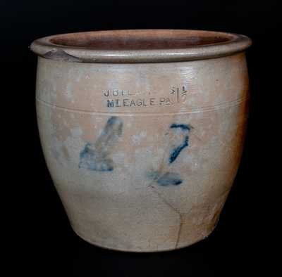 Rare J. B. LEATHERS / MT. EAGLE, PA Stoneware Jar