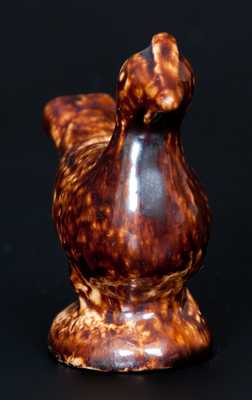 Unusual Rockingham-Glazed Bird Whistle, American, second half 19th century