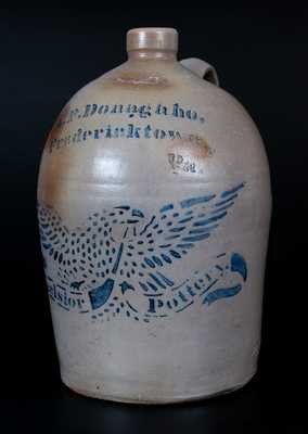 Scarce A.P. Donaghho / Fredericktown, Pa. / Excelsior Pottery Stoneware Eagle Jug