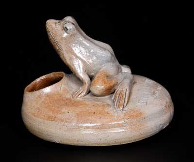 Rare Anna Pottery Frog Inkwell w/ Impressed KIRKPATRICK / ANNA, ILL Maker s Mark