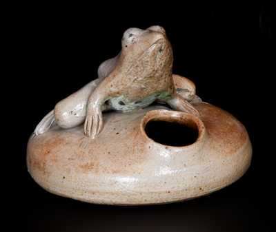 Rare Anna Pottery Frog Inkwell w/ Impressed KIRKPATRICK / ANNA, ILL Maker s Mark