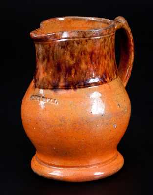 Scarce Glazed JOHN BELL (Waynesboro, PA) Redware Pitcher