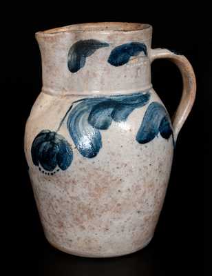 Outstanding and Rare JOHN BELL / WAYNESBORO' Stoneware Pitcher w/ Cobalt Decoration, c1850-80